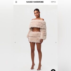 Naked Wardrobe Faux Fur Set 
Includes Top & Bottom